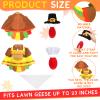 Abbylike 1 Set Porch Goose Outfit Porch Yard Goose Costume Clothes Fits Large 23'' Cement for Garden Pathway Statue Decor (Thanksgiving) view 3