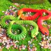 3D Printed Animals Snake, 24 Inch Surprise Mystery Fidget Anaconda Toy, Fake Python Statue with Realistic Eyes3-D Print Articulated Viper Collectible for Home Office Executive Desk Decoration view 4