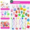 136 Pcs Pop Kids Party Favors Toys Bulk,5-in-1 Classroom Prize Box for 4-10 Ages Boys Girls,Carnival Treasure Box Stuffers Fidget Pop Its,Arts & Educational Toys Goody Bag Fillers,Pinata Stuffers view 2