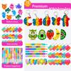 136 Pcs Pop Kids Party Favors Toys Bulk,5-in-1 Classroom Prize Box for 4-10 Ages Boys Girls,Carnival Treasure Box Stuffers Fidget Pop Its,Arts & Educational Toys Goody Bag Fillers,Pinata Stuffers view 3
