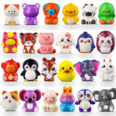 24PCS Squishies Party Favors for Kids, Animal Soft Stress Relief Fidget Toys Bulk Birthday Goodie Bags Stuffers Classroom Prizes for Kids Boys Girls