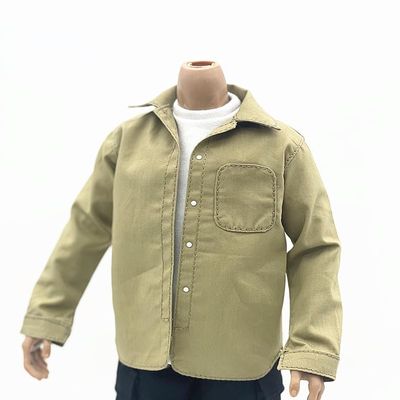 1/6 Scale Male Clothes Leather Coat & Short Sleeves Polo Shirts & Long Sleeves Shirts for 12 inches Male Action Figure, Man Upper Clothes Outfit Action Figure Costume Accessory (Coffee Shirt)