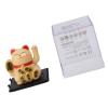 tomvorks Solar Powered Lucky Cat, Ideal for Office Desk Wealth Welcoming Mini Solar Cat Decoration, Window, Car Dashboard, Home (Yellow) view 4