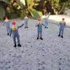 1:50 Engineer Figures Worker Dolls Collection Resin Material Height 4CM 1.57 in 6 People Match Scale Model Blue Grey Yellow (Grey) view 1