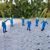 1:50 Engineer Figures Worker Dolls Collection Resin Material Height 4CM 1.57 in 6 People Match Scale Model Blue Grey Yellow (Blue) view 1