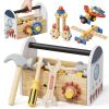 Wooden Tool Set for Kids 3-5, Space Themed Montessori Tool Box for Kids view 1