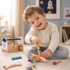 Wooden Tool Set for Kids 3-5, Space Themed Montessori Tool Box for Kids view 2