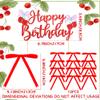 13 PCS Cherry Cake Topper Happy Birthday Party Decorations Red Bow Cupcake Toppers Birthday Decor Cherry Fruit Theme Coquette Baby Girl Bridal Shower view 2
