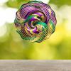 10 Inch Metal Mardi Gras Wind Spinner - Swirling Kinetic Art - Purple, Green, Gold Outdoor Garden Decor - Weather Resistant view 3