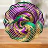 10 Inch Metal Mardi Gras Wind Spinner - Swirling Kinetic Art - Purple, Green, Gold Outdoor Garden Decor - Weather Resistant view 4