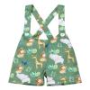 IBTOM CASTLE Jungle First Birthday Outfit Boy Animal Safari Zoo Party Themed One Year Old Clothes Toddler Short Sleeve Romper Suspenders Shorts Cake Smash Photoshoot Set Green 9-12 Months view 4