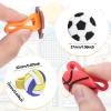 Chalyna 24 Packs Ball Rubber Rings Soccer Football Baseball Basketball Volleyball Beach Ball Cupcake Topper for Kids Party Favors Supplies view 2
