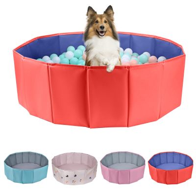 Dog Ball Pit, Foldable Ball Pit for Dog, Balls Pit for Dogs, Balls Pit for All Types of Dogs, Suitable for Indoor and Outdoor Activities (59.05inches in Diameter,No Ball Included,Red)