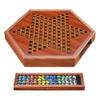 14.2" Wooden Chinese Checkers Board Game with Storage Drawer | 6-Player Marble Strategy Game | Classic Family Board Game for Kids & Adults | 16mm 60+12 Colorful Glass Marbles, More Easy Grasping view 2
