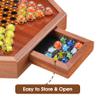 14.2" Wooden Chinese Checkers Board Game with Storage Drawer | 6-Player Marble Strategy Game | Classic Family Board Game for Kids & Adults | 16mm 60+12 Colorful Glass Marbles, More Easy Grasping view 4
