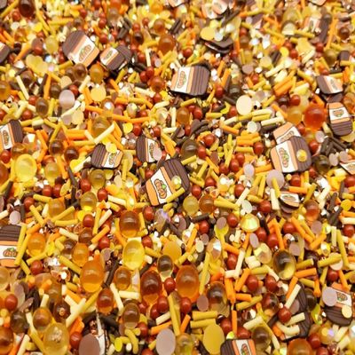 Basic Pumpkin Spice Sprinkle Mix  Fall Thanksgiving-Themed Polymer Clay Fake Sprinkles, Decoden Funfetti Jimmies (30 gram bag)