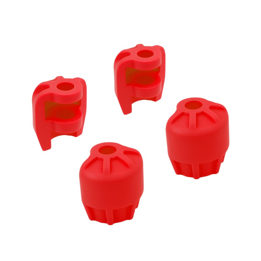 NMNRC 4PCS Plastic Shock Cap Protector for Arrma 1/8 Typhon Kraton Outcast Notorious Talion 1/7 Mojave Infraction Felony Limitless RC Car Upgrades Part Red