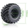 133mm 1/10 RC Monster Truck Rubber Tire Plastic Wheel Rim Big with monster Set 12mm Hex Fit for 1/10 most RC Monster Truck E-Revo HIMOTO HSP HPI Summit, Tamiya Kyosho W77 (Black) view 2
