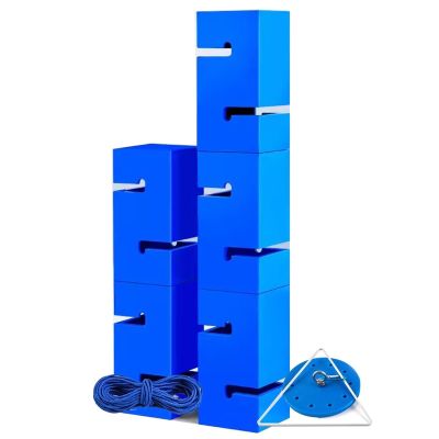 Team Building Game for Adult, Instant Setup Team Building Blocks Tower Game, Field Day Game Set for Schools & Community Centers(Blue,5PCS)