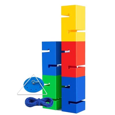 Field Day Game Sets, ABS Building Block Stacking Game, Indoor/Outdoor Team Stacking Game - No Tools Needed for Quick Setup(5PCS)