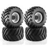 133mm 1/10 RC Monster Truck Rubber Tire Plastic Wheel Rim Big with monster Set 12mm Hex Fit for 1/10 most RC Monster Truck E-Revo HIMOTO HSP HPI Summit, Tamiya Kyosho W77 (white) view 1