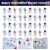 172 Pcs Outer Space Theme Stationery Set Astronaut spaceship rocket 36pencils 36erasers 100Stickers for Space Birthday Party Classroom School Reward Gift Prizes Goodie Bags Stuffers Office (space) view 4