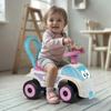 DOLU: Walk & Drive Foot to Floor Car - White & Pink - Ride-On Toy Vehicle, Horn, Storage Seat, Push-Pull Handle, Indoor-Outdoor Play, Toddlers 12mo+ view 2