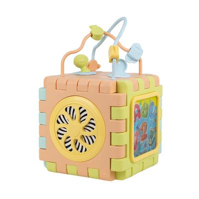 DOLU: 2-in-1 Educational Cube & Puzzle - Turn-Twist-Spin Activity Play Toy, Unfolds Flat, Block Shapes-Colors-Dimensions Learning, Toddlers Kids 12mo+