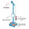 Kids Microphone Karaoke Mic with Stand Built-in Lights Adjustable Height Singing Pedal Lightweight Plastic Toy for Boys and Girls Gatherings and Children Performances view 2