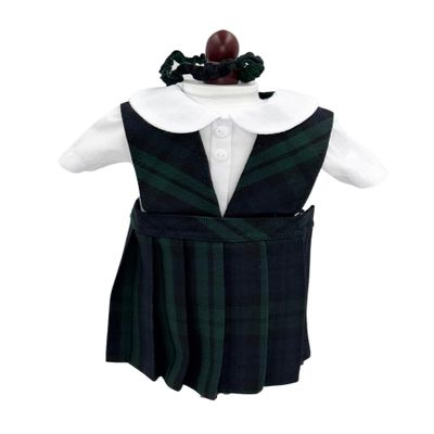 18 inch Doll Outfit-School Plaid Jumper Include Blouse and Hair Accessory/Add on Option: Sock and Shoe (Doll is not Included) (Pleated Skirt Only, Plaid 79)