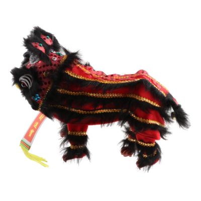 CoudarTitie Hand String Puppet with Rod, Chinese New Year Decoration Sturdy Chinese Marionette Lion Toy for Parties Spring Festival Kids, Red Black