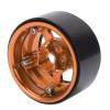 1.9 Inch Beadlock Wheels, Aluminum Alloy 5 Hole Silver Rims, Non Staining Lock Tire, Easy Installation, Compatible with AXIAL SCX10, 4, for Stable RC Driving Experien (Pink and Gold) view 2