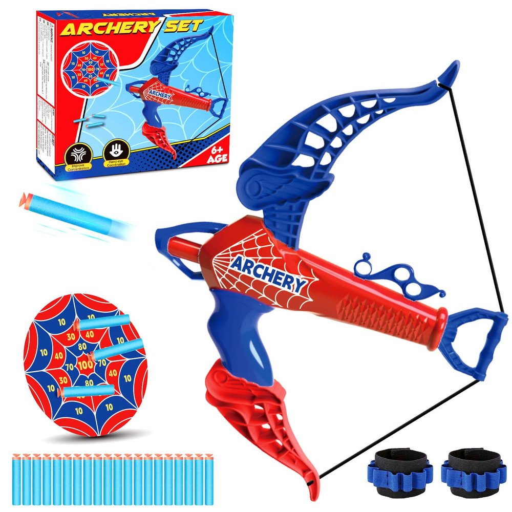 Britik Bow and Arrow for Kids Toys: Spider Archery Set with Target 20 Suction Cup Arrows, Spider Toy Bow and Arrow for Kids 3-8 Shooting Toys for Age 5-7 Indoor Outdoor Toy Gift for Boys Age 3+