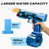 2025 Upgraded Electric Water Gun with LED Light Effects,Transparent Automatic Squirt Guns High Powered IP67 Waterproof,Up to 26FT Longer Range Water Pistol with USB Charging(Black+Blue) view 3