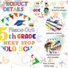 AIBIIN 8x6ft 5th Grade Graduation Backdrop Banner Peace Out 5TH Grade Next Stop Middle School Backdrop for Boys Girls 5th Grade Graduation Party Decor Elementary School Classroom Banner view 2