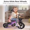 RIDYEE Toddler Tricycle for 1.5 to 5 Years, Tricycle for Ages 2-4 Years, Extra-Wide Rear Wheelbase for Stability, Trikes for Kids 1-3 with Dual Storage Baskets, Easy to Carry Seat, Purple view 3