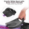 RIDYEE Toddler Tricycle for 1.5 to 5 Years, Tricycle for Ages 2-4 Years, Extra-Wide Rear Wheelbase for Stability, Trikes for Kids 1-3 with Dual Storage Baskets, Easy to Carry Seat, Purple view 4