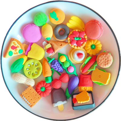 46PCS Cute Erasers for Kids Bulk,3D Fun Erasers for Classroom Back to School Party Gift (3Dfood, Mini)
