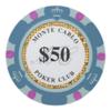 Gamers Lounge Monte Carlo 14-gram Poker Chips (100-pack) - Premium Heavyweight Clay Composite ($50 Dark Blue) view 2