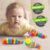 Cevioce 3PCS Slug Fidget Toys Bulk, Toddler Valentines Day Gifts for Kids 3+ Boys Girls Sensory Figette Worm for Adults Stress Relief for Autism ADHD Autistic Travel Toys Easter Basket Stuffers view 3