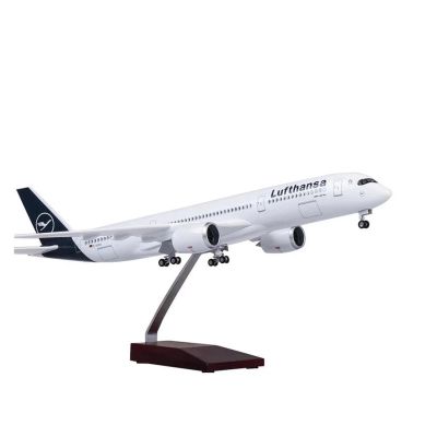 Diecast Aircraft Model 1/142 Scale for Airplane Airbus A350 Lufthansa Model W LED Light & Wheel Diecast Resin Hobby Display Plane Model for Aviation Enthusiasts(with Light)
