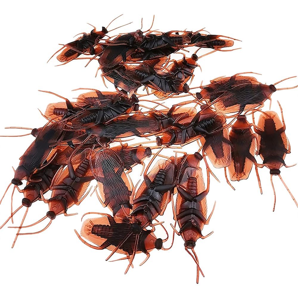 ccHuDE 100 Pcs Plastic Fake Cockroaches Small Realistic Roaches Halloween Lifelike Roaches Mini Prank Cockroaches Mini Roach Bugs Scary Roaches Decorations for April Fool' s Day