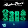 Arctic Frost Quencher Glow in The Dark 12pc Dice Set Inked in Silver view 2