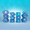 Arctic Frost Quencher Glow in The Dark 12pc Dice Set Inked in Silver view 3