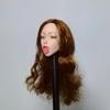1/6 Female Head Sculpt Closed-eyed Wagging Tongue Expression Head Sculpt for 12inch Action Figure Body Doll, 1/6 Scale Playful Attractive Expression Female Head Carved Accessory (B curly brown hair) view 4