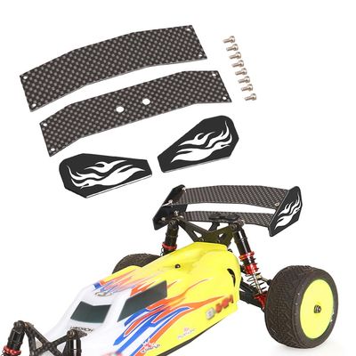 XinGeeek RC Double Rear Wing Carbon Fiber Aluminum Tail Wing for Losi 1/16 Mini Buggy Off Road RC Car Upgrades (Black)