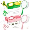 2 Set Bug Catcher for Kids- Educational Bug Catching Kit Including Butterfly Net, Insect Clip, Tweezer, Outdoor Toys for Kids Ages 3-10 (Pink & Green) view 1