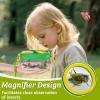 2 Set Bug Catcher for Kids- Educational Bug Catching Kit Including Butterfly Net, Insect Clip, Tweezer, Outdoor Toys for Kids Ages 3-10 (Pink & Green) view 3