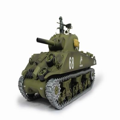 Henglong 1:16 US M4A3 Sherman RC Main Battle Tank, 2.4Ghz Remote Control Metal Tank for Adults Model Toy (Professional Version)