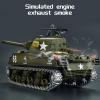 Henglong 1:16 US M4A3 Sherman RC Main Battle Tank, 2.4Ghz Remote Control Metal Tank for Adults Model Toy (Professional Version) view 2